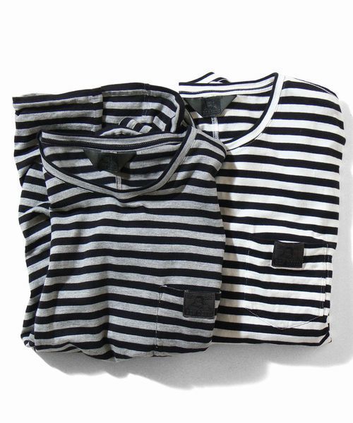 BEN DAVIS BLACKOUT COLLECTION(ベンデイビスブラックアウトコレクション)の「BEN DAVIS BLACKOUT COLLECTION BORDER POKET TEE(Tシャツ/カットソー・メンズ・ホワイト×ブラック/チャコールグレー×ブラック/ホワイト×ブルー/グレー系その他2・SMALL/MEDIUM/LARGE)」の13枚目の写真