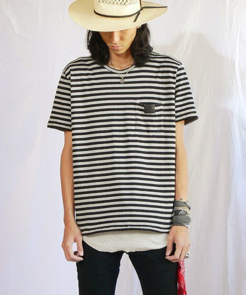 BEN DAVIS BLACKOUT COLLECTION(ベンデイビスブラックアウトコレクション)の「BEN DAVIS BLACKOUT COLLECTION BORDER POKET TEE(Tシャツ/カットソー・メンズ・ホワイト×ブラック/チャコールグレー×ブラック/ホワイト×ブルー/グレー系その他2・SMALL/MEDIUM/LARGE)」の14枚目の写真