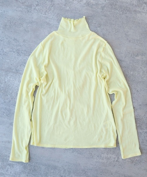 yuni（ユニ　）の「△60/-強撚ストレッチフライス　ハイネックプルオーバー（Tシャツ/カットソー・レディース・ホワイト/ブラック/ブルー/イエロー/グリーン/グレー/チャコールグレー/イエロー系その他/ブルー系その他/オレンジ・FREE）」の9枚目の写真