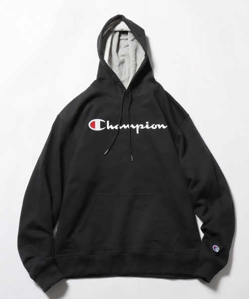 Champion(チャンピオン)の「Champion/チャンピオン POWER BLEND GRAPHIC HOODIE フーディー(パーカー・メンズ・グレー/ブラック/ホワイト/ネイビー・S/M/L)」の1枚目の写真