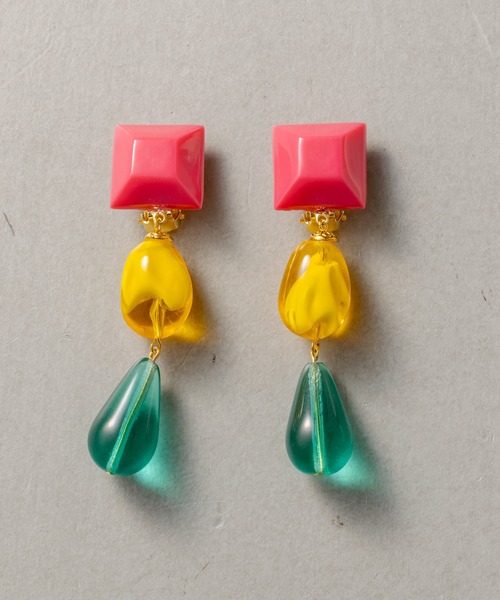 MARION GODART（マリオンゴダール）の「【MARION GODART（マリオンゴダール）】キャンディポップイヤリング（イヤリング・レディース・ローズ/グリーン・FREE）」の2枚目の写真