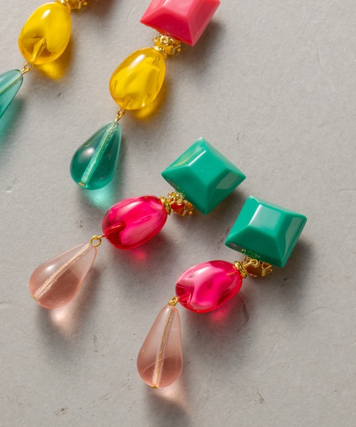 MARION GODART（マリオンゴダール）の「【MARION GODART（マリオンゴダール）】キャンディポップイヤリング（イヤリング・レディース・ローズ/グリーン・FREE）」の5枚目の写真