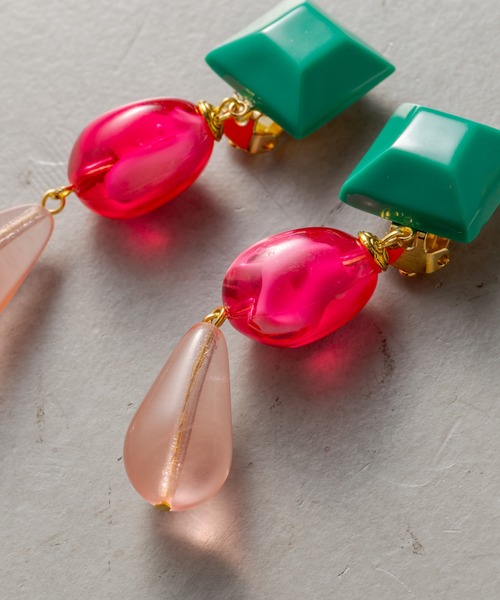 アクセサリー marion セール】【MARION GODART（マリオンゴダール）】チェッカーイヤリング