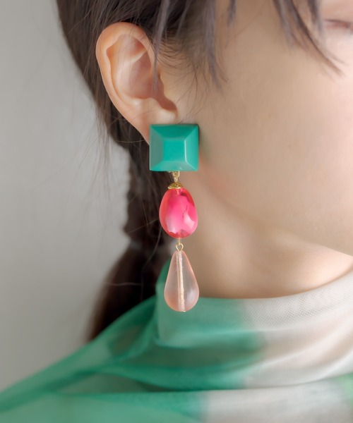 MARION GODART（マリオンゴダール）の「【MARION GODART（マリオンゴダール）】キャンディポップイヤリング（イヤリング・レディース・ローズ/グリーン・FREE）」の10枚目の写真