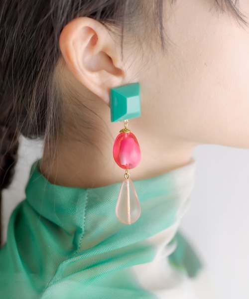 MARION GODART（マリオンゴダール）の「【MARION GODART（マリオンゴダール）】キャンディポップイヤリング（イヤリング・レディース・ローズ/グリーン・FREE）」の11枚目の写真