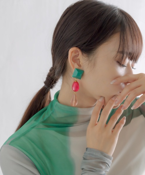 MARION GODART（マリオンゴダール）の「【MARION GODART（マリオンゴダール）】キャンディポップイヤリング（イヤリング・レディース・ローズ/グリーン・FREE）」の13枚目の写真