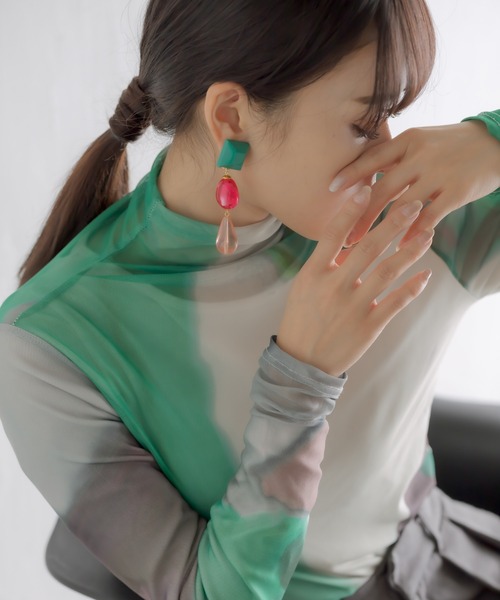 MARION GODART（マリオンゴダール）の「【MARION GODART（マリオンゴダール）】キャンディポップイヤリング（イヤリング・レディース・ローズ/グリーン・FREE）」の14枚目の写真