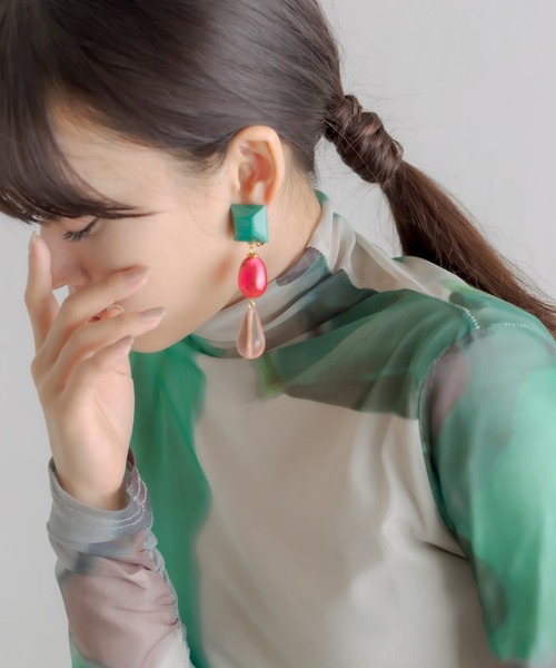 MARION GODART（マリオンゴダール）の「【MARION GODART（マリオンゴダール）】キャンディポップイヤリング（イヤリング・レディース・ローズ/グリーン・FREE）」の16枚目の写真