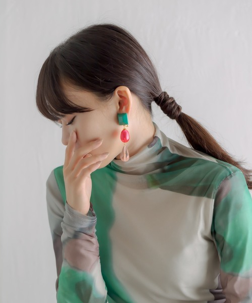 MARION GODART（マリオンゴダール）の「【MARION GODART（マリオンゴダール）】キャンディポップイヤリング（イヤリング・レディース・ローズ/グリーン・FREE）」の17枚目の写真