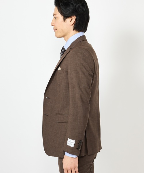 CROWDED CLOSET(クラウデッドクローゼット)の「【COOLMAX ECOMADE(クールマックス エコメイド)】NARROW千鳥格子柄スーツ/別売りベストあり/2ピースビジネスセットアップスーツ(セットアップ・メンズ・ネイビー/ブラウン・01/02/03/04)」の3枚目の写真