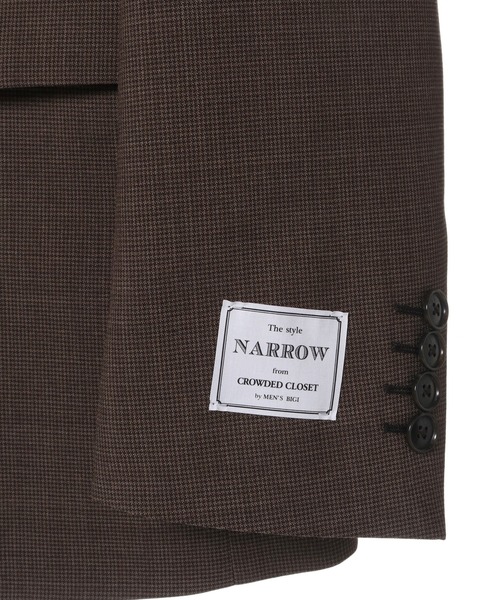 CROWDED CLOSET(クラウデッドクローゼット)の「【COOLMAX ECOMADE(クールマックス エコメイド)】NARROW千鳥格子柄スーツ/別売りベストあり/2ピースビジネスセットアップスーツ(セットアップ・メンズ・ネイビー/ブラウン・01/02/03/04)」の20枚目の写真