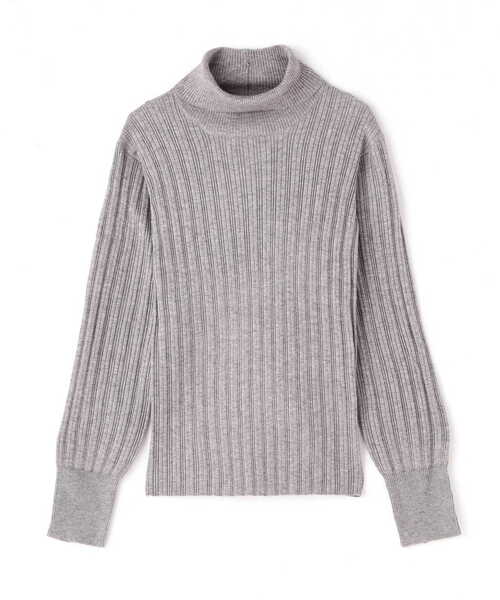 変形リブタートルネックニット