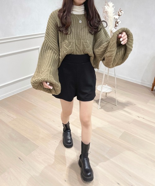 apres jour(アプレジュール)の「ポンチハイウエストショートパンツ【ZOZOTOWN限定アイテム】(その他パンツ・レディース・ブラック/オレンジ・フリー/X-LARGE)」の9枚目の写真