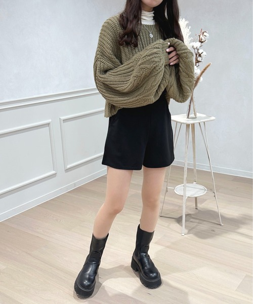 apres jour(アプレジュール)の「ポンチハイウエストショートパンツ【ZOZOTOWN限定アイテム】(その他パンツ・レディース・ブラック/オレンジ・フリー/X-LARGE)」の12枚目の写真