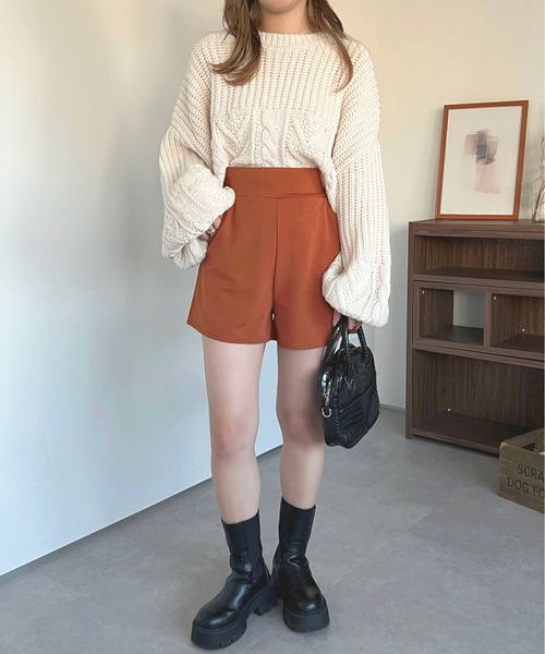 apres jour(アプレジュール)の「ポンチハイウエストショートパンツ【ZOZOTOWN限定アイテム】(その他パンツ・レディース・ブラック/オレンジ・フリー/X-LARGE)」の3枚目の写真