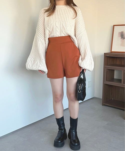 apres jour(アプレジュール)の「ポンチハイウエストショートパンツ【ZOZOTOWN限定アイテム】(その他パンツ・レディース・ブラック/オレンジ・フリー/X-LARGE)」の4枚目の写真