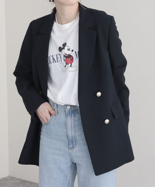 fredy emue（フレディエミュ）の「ダブルブレストジャケット（テーラードジャケット・レディース・ベージュ/ネイビー・36/38）」の8枚目の写真