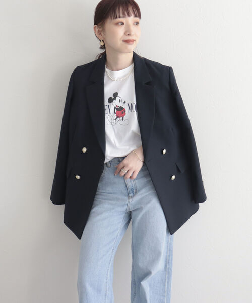 fredy emue（フレディエミュ）の「ダブルブレストジャケット（テーラードジャケット・レディース・ベージュ/ネイビー・36/38）」の10枚目の写真