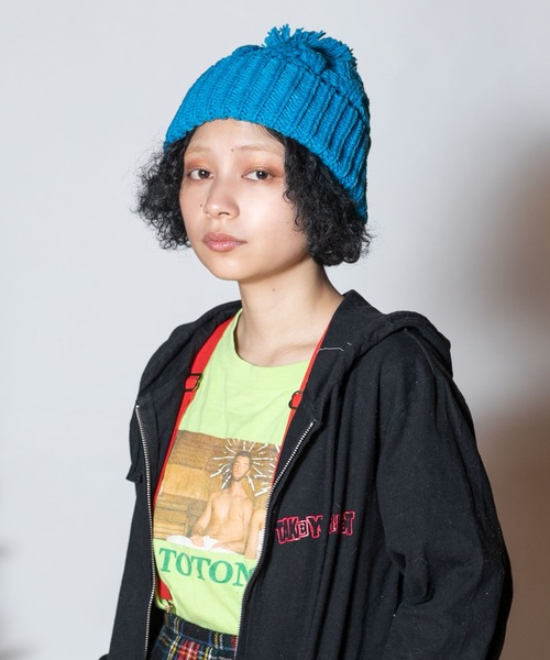 CA4LA（カシラ）の「BOM（ニットキャップ/ビーニー・レディース・ブラック/ブルー/ブラウン/ホワイト・ONESIZE）」の4枚目の写真