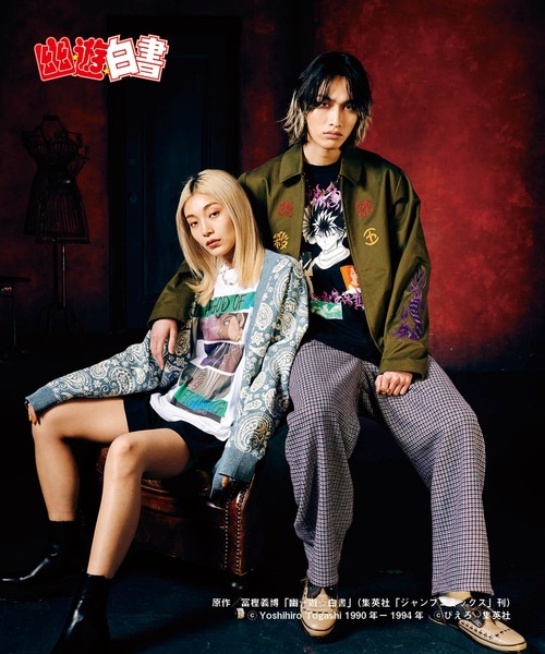 glamb(グラム)の「Yusuke & Raizen T / ユウスケアンドライゼンT【幽☆遊☆白書 コラボレーション】(Tシャツ/カットソー・メンズ・ホワイト/ブラック・M/S/L/XL)」の10枚目の写真