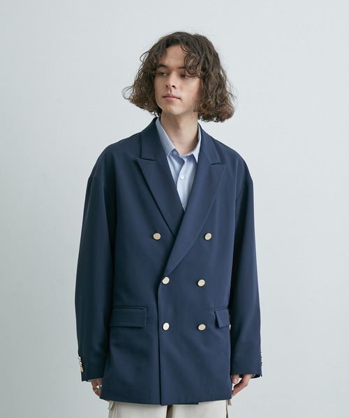 JUNRED（ジュンレッド）の「サイドスリットルーズダブルブレザー（テーラードジャケット・メンズ・ブラック/ネイビー・L/M/S）」の9枚目の写真