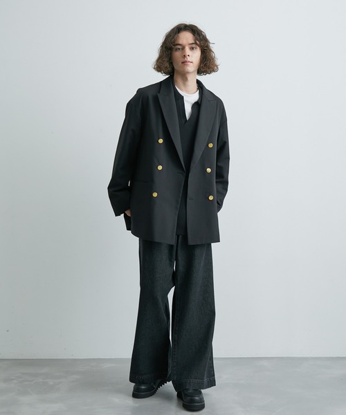 JUNRED（ジュンレッド）の「サイドスリットルーズダブルブレザー（テーラードジャケット・メンズ・ブラック/ネイビー・L/M/S）」の12枚目の写真