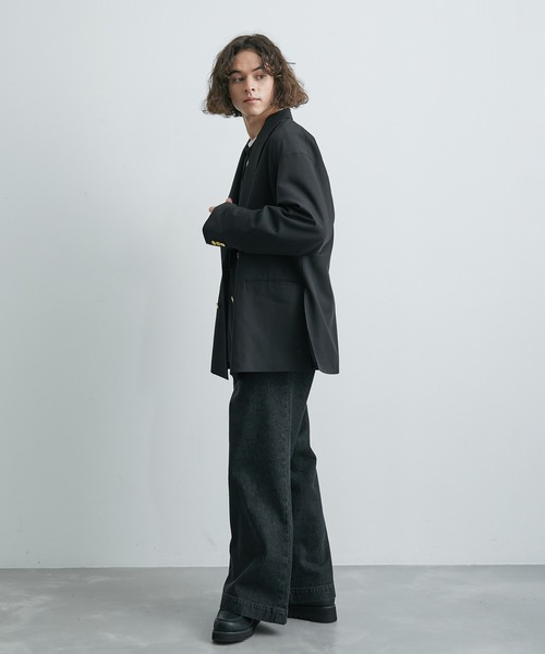 JUNRED（ジュンレッド）の「サイドスリットルーズダブルブレザー（テーラードジャケット・メンズ・ブラック/ネイビー・L/M/S）」の13枚目の写真