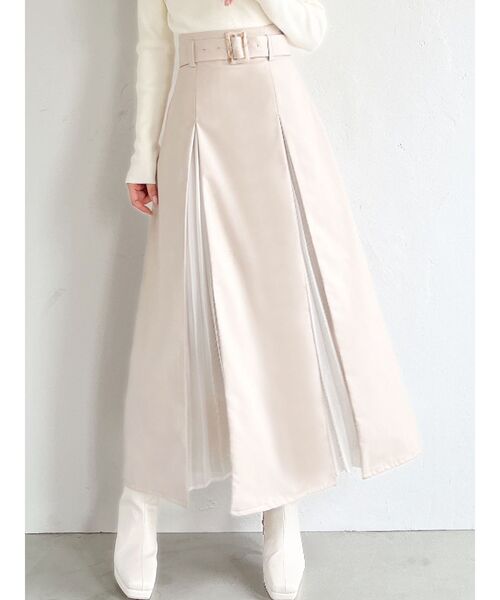 RESEXXY（リゼクシー）の「レイヤードプリーツスカート（スカート・レディース・ブラック/ベージュ/ラベンダー・FREE）」の2枚目の写真