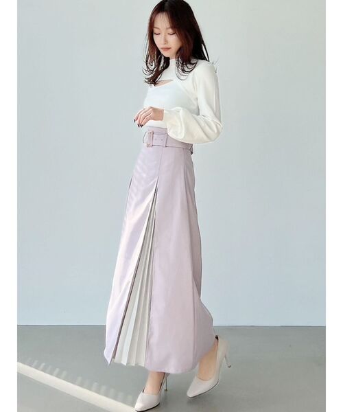 RESEXXY（リゼクシー）の「レイヤードプリーツスカート（スカート・レディース・ブラック/ベージュ/ラベンダー・FREE）」の4枚目の写真