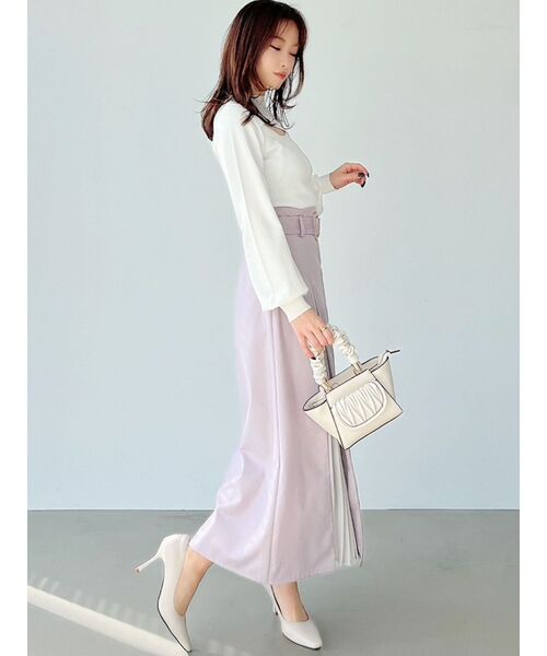 RESEXXY（リゼクシー）の「レイヤードプリーツスカート（スカート・レディース・ブラック/ベージュ/ラベンダー・FREE）」の6枚目の写真