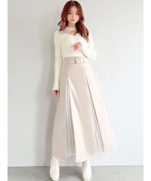 RESEXXY（リゼクシー）の「レイヤードプリーツスカート（スカート・レディース・ブラック/ベージュ/ラベンダー・FREE）」の12枚目の写真