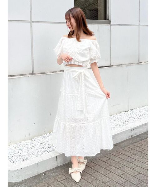 エムミーエメ コットンレースカットアウトトップス