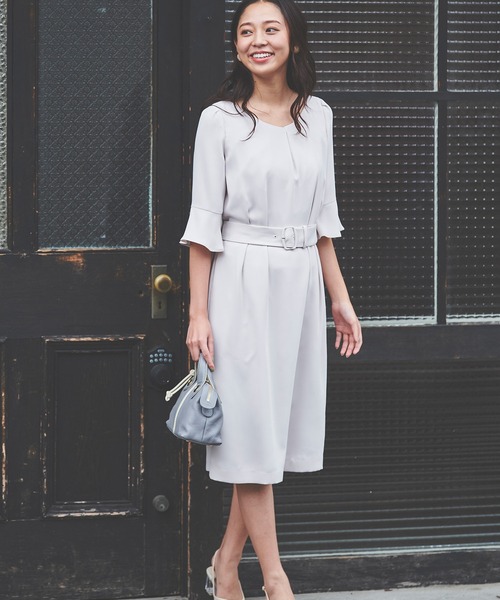 LAISSE PASSE（レッセパッセ）の「【洗える】ゆるワンピース《2023》（ワンピース・レディース・スモークピンク/ネイビー/ベージュ・SMALL/LARGE/MEDIUM/X-SMALL）」の4枚目の写真