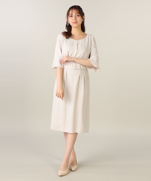 LAISSÉ PASSÉ 薄紫 七分袖　ロングワンピース LAISSÉ PASSÉ 薄紫 七分袖 ロングワンピース