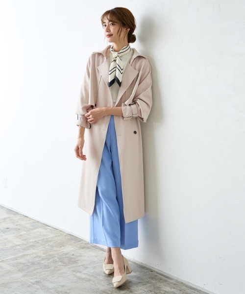 Pierrot(ピエロ)の「2wayトレンチコート(トレンチコート・レディース・ライトベージュ/ネイビー・L/M)」の3枚目の写真