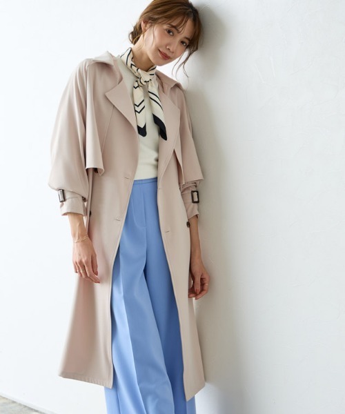 Pierrot(ピエロ)の「2wayトレンチコート(トレンチコート・レディース・ライトベージュ/ネイビー・L/M)」の5枚目の写真