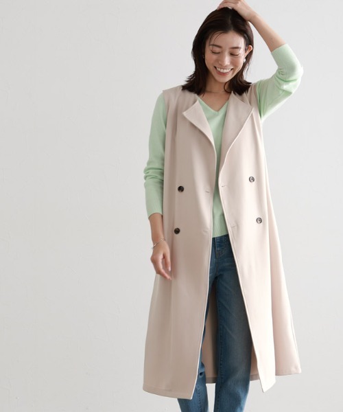 Pierrot(ピエロ)の「2wayトレンチコート(トレンチコート・レディース・ライトベージュ/ネイビー・L/M)」の9枚目の写真