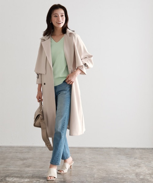 Pierrot(ピエロ)の「2wayトレンチコート(トレンチコート・レディース・ライトベージュ/ネイビー・L/M)」の10枚目の写真