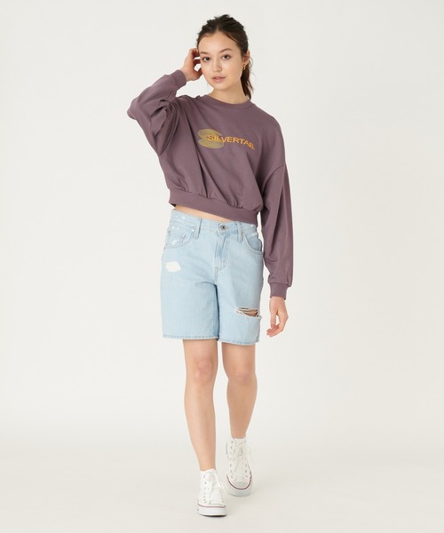 Levi's（リーバイス）の「Levi's/リーバイス SILVERTAB(TM) グラフィッククルーネックスウェットシャツ パープル BIG ARCTIC DUSK（スウェット・レディース・グレー/パープル・M/S/XS/L）」の5枚目の写真