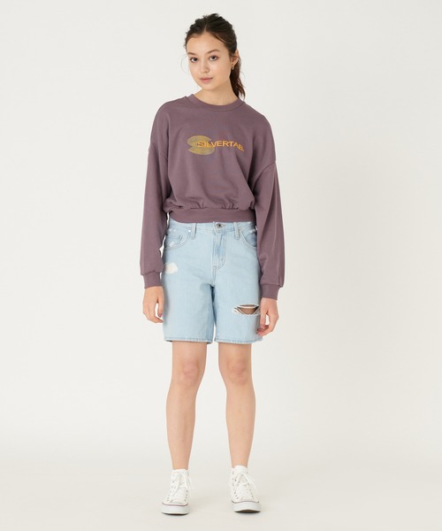 Levi's（リーバイス）の「Levi's/リーバイス SILVERTAB(TM) グラフィッククルーネックスウェットシャツ パープル BIG ARCTIC DUSK（スウェット・レディース・グレー/パープル・M/S/XS/L）」の6枚目の写真