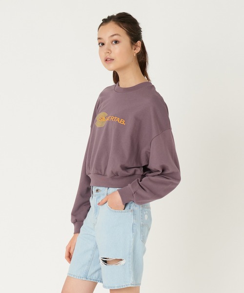 Levi's（リーバイス）の「Levi's/リーバイス SILVERTAB(TM) グラフィッククルーネックスウェットシャツ パープル BIG ARCTIC DUSK（スウェット・レディース・グレー/パープル・M/S/XS/L）」の3枚目の写真