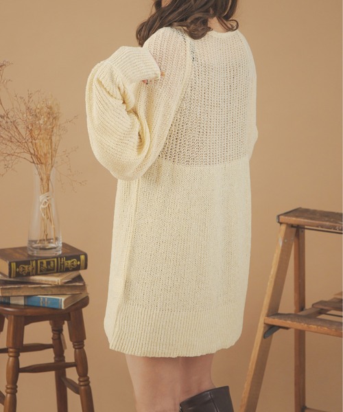 Ambre Neige(アンブルネージュ)の「2WAY透かし編み二ットカーディガン/【WEB/EC限定商品】(カーディガン/ボレロ・レディース・アイボリー/イエロー/ライトグリーン/ピンク・FREE)」の8枚目の写真