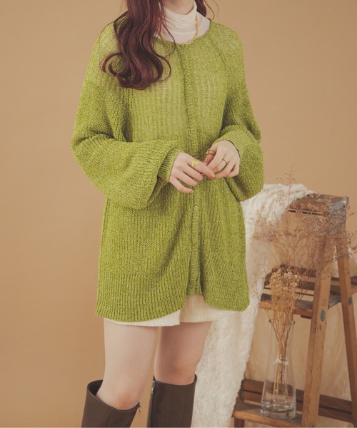 Ambre Neige(アンブルネージュ)の「2WAY透かし編み二ットカーディガン/【WEB/EC限定商品】(カーディガン/ボレロ・レディース・アイボリー/イエロー/ライトグリーン/ピンク・FREE)」の12枚目の写真