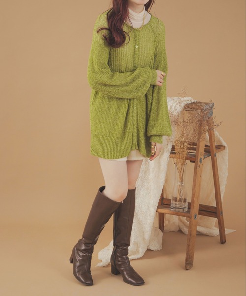 Ambre Neige(アンブルネージュ)の「2WAY透かし編み二ットカーディガン/【WEB/EC限定商品】(カーディガン/ボレロ・レディース・アイボリー/イエロー/ライトグリーン/ピンク・FREE)」の14枚目の写真