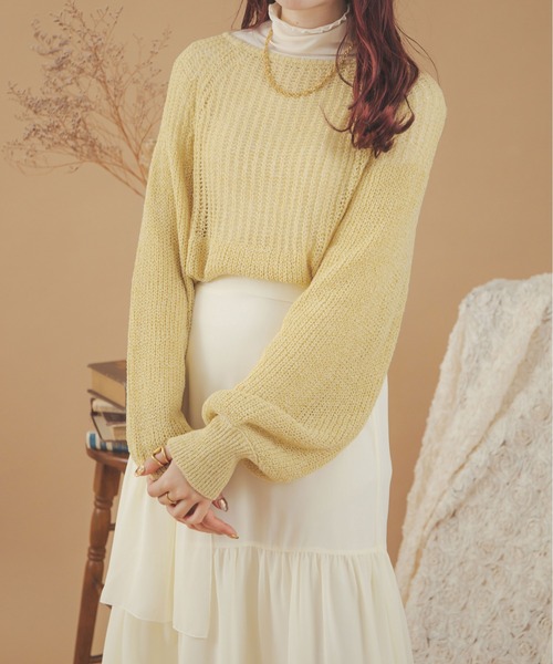 Ambre Neige(アンブルネージュ)の「2WAY透かし編み二ットカーディガン/【WEB/EC限定商品】(カーディガン/ボレロ・レディース・アイボリー/イエロー/ライトグリーン/ピンク・FREE)」の18枚目の写真