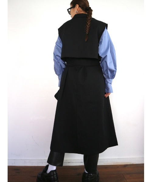 TRUNC（トランクエイティーエイト）の「Sleeveless Trench Coat（トレンチコート・レディース・ブラック/ベージュ・FREE）」の18枚目の写真