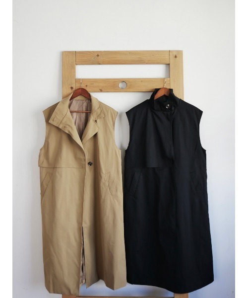 TRUNC（トランクエイティーエイト）の「Sleeveless Trench Coat（トレンチコート・レディース・ブラック/ベージュ・FREE）」の22枚目の写真