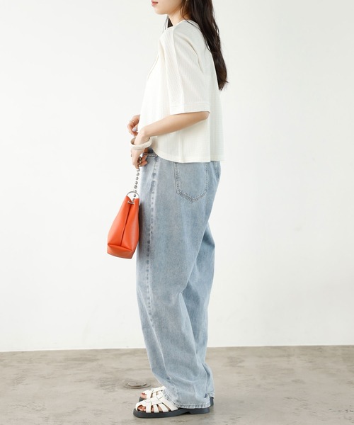 GeeRA（ジーラ）の「前後2WAYカシュクールトップス（Tシャツ/カットソー・レディース・ブラック/アイボリー・LARGE/MEDIUM）」の9枚目の写真