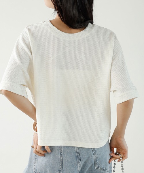 GeeRA（ジーラ）の「前後2WAYカシュクールトップス（Tシャツ/カットソー・レディース・ブラック/アイボリー・LARGE/MEDIUM）」の6枚目の写真