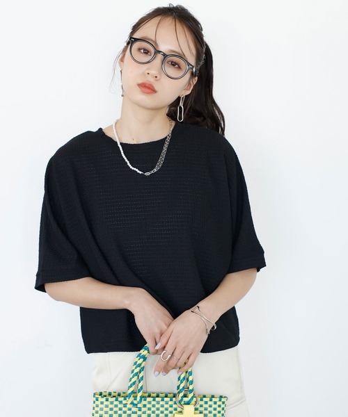 GeeRA（ジーラ）の「前後2WAYカシュクールトップス（Tシャツ/カットソー・レディース・ブラック/アイボリー・LARGE/MEDIUM）」の11枚目の写真